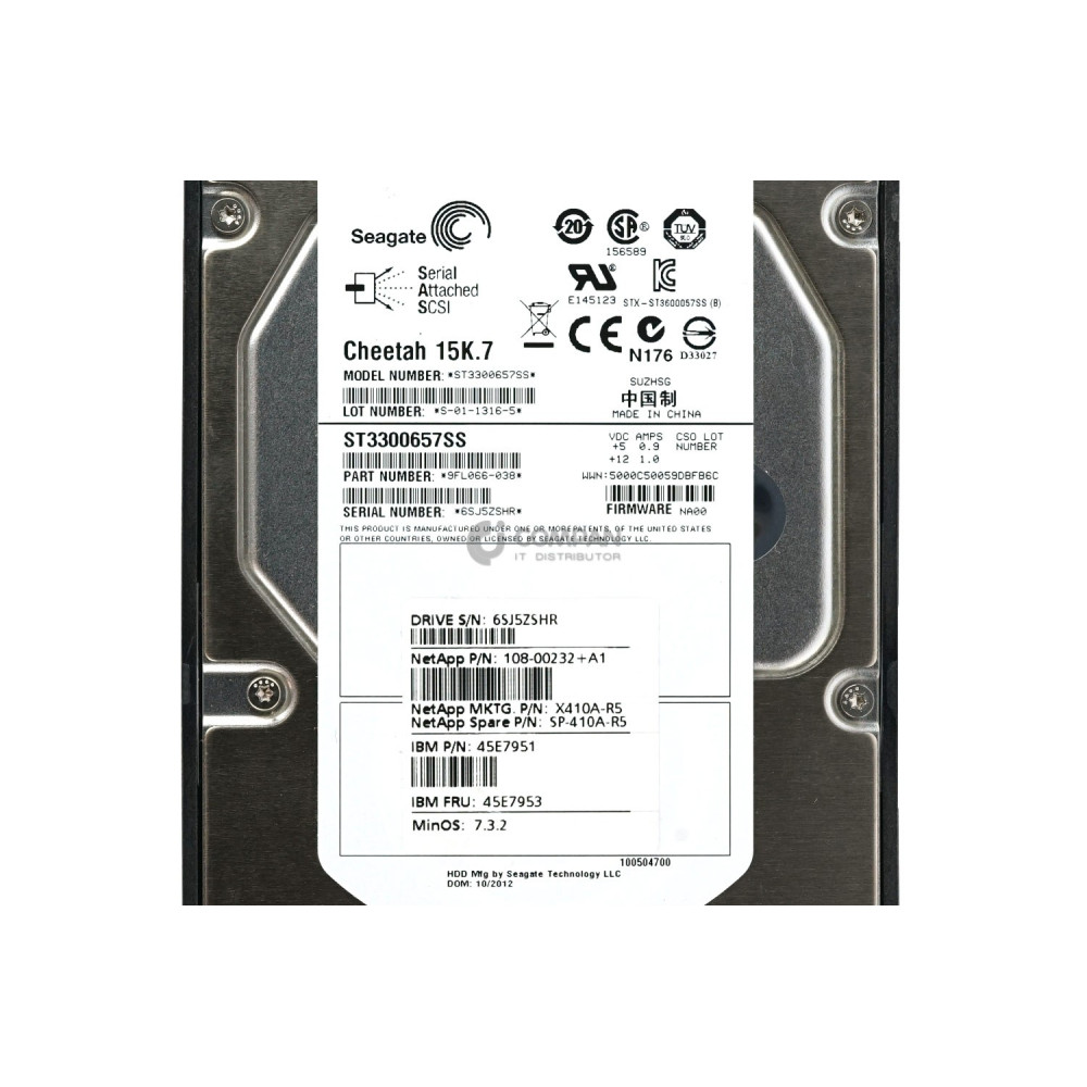 X410A-R5 NETAPP HDD 300GB 15K SAS 6G 3.5" LFF